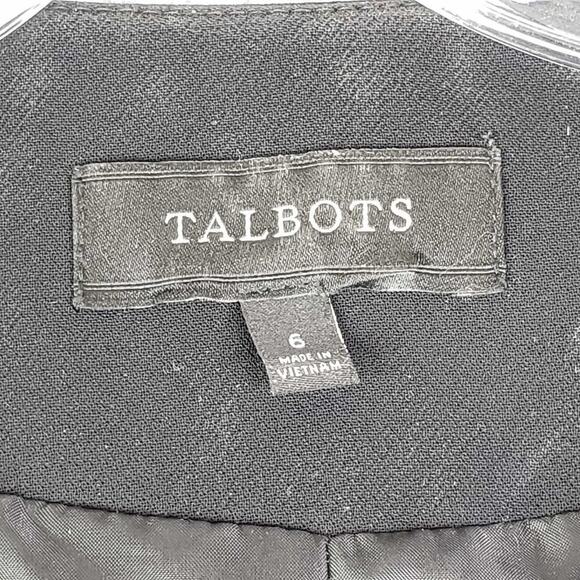 Talbots Blazer Jacket Crop Women’s Size 6 Black Tweed Textured Stretch Lined - Picture 7 of 9